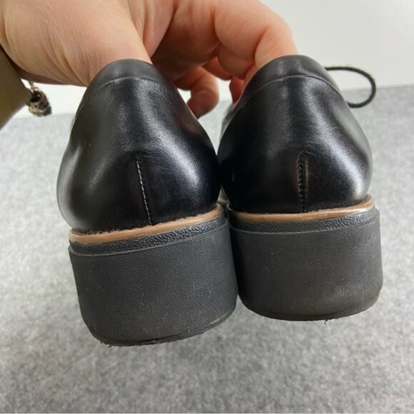 Clarks Womens Sharon Noel Black Leather Lace Up Loafer Women’s Size US 8 - Picture 4 of 11